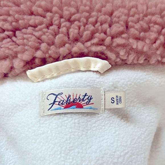 Faherty Eldridge Sport Sherpa Teddy Jacket Tuscany Brown Fleece Size S - Picture 8 of 14